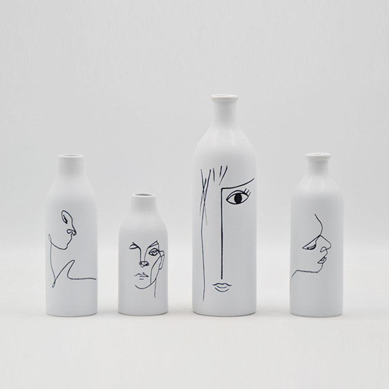 Vases Nordic Artist Human Face Ceramic Flower Vase Home Decoration Modern Plant Holder Desk Hydroponics Room Decor