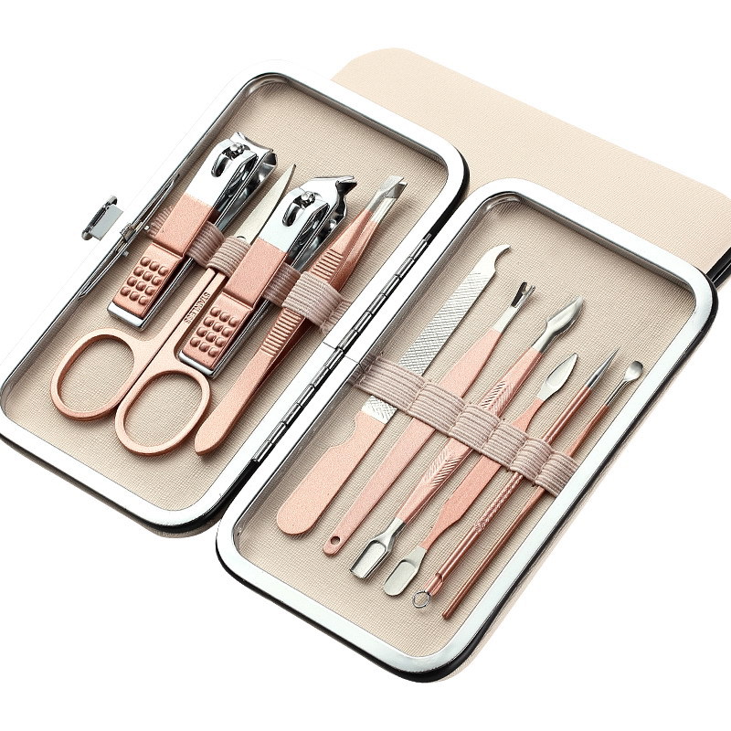 Manicure Set Household Pedicure Sets Nail Clipper Stainless Steel Professional Nail Cutter Tools with Travel Case Kit