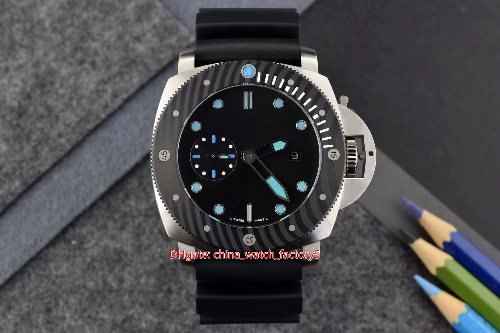 Topselling Top Quality Watches 47mm Submersible PAM799 PAM00799 PAM 799 00799 Stainless Steel Rubber Bands Mechanical Automatic Mens Men's Watch Wristwatches, No box papers
Topselling Top Quality Watches 47mm Submersible PAM799 PAM00799 PAM 799 00799 Stainless Steel Rubber Bands Mechanical Automatic Mens Men's Watch Wristwatches, No box papers