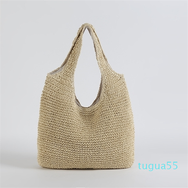 2025--Fashion Rattan Women Shoulder Woven Female Handbags Large Capacity Summer Beach Straw Bags
