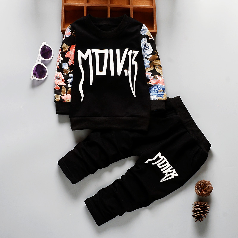 Baby Boys Clothes Spring Autumn Round Neck T-shirts Tops Long Pants Infant Clothing Set Casual Kids Bebes Sport Suits