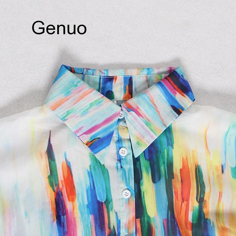 Summer Colorful Women Dress Lapel Lantern Sleeve Button Loose Ankle Length Dresses Female Fashion 2021 Tide Casual