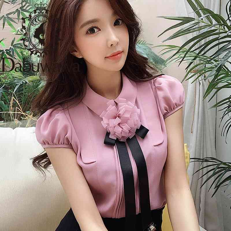 Dabuwawa Women Chiffon Shirts Bow Summer Sweet Pink Short Puff Sleeve Tops Ladies Elegant Fairy Blouses DN1BCF011 210520
Dabuwawa Women Chiffon Shirts Bow Summer Sweet Pink Short Puff Sleeve Tops Ladies Elegant Fairy Blouses DN1BCF011 210520