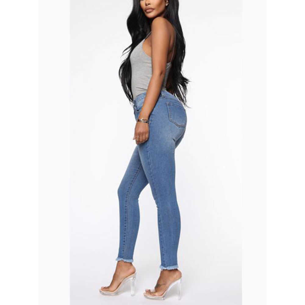 Skinny Jeans Women Vintage Distressed Denim Pants Pencil Pants Casual Trousers Women Jeans Pants Plus Size Sexy Buttock Jeans 210702