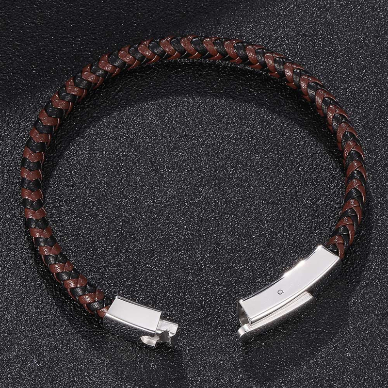 Cool Handmade Braided Leather Bangle Bracelet for Men Women Lovers Gift