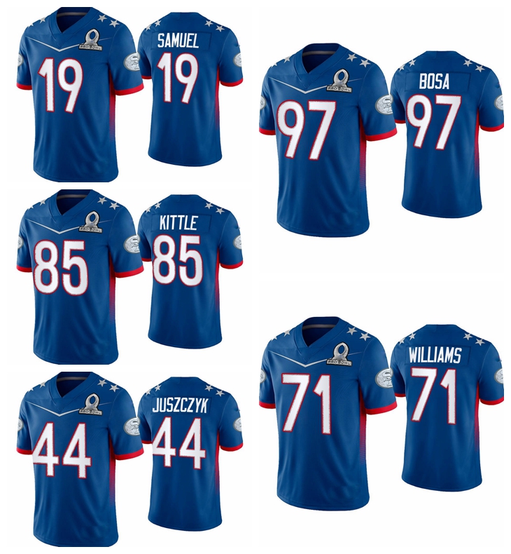 Men Nick Trent Williams George Deebo Samuel Kyle Juszczyk Sans football Franciscos Men 49ers's 2022 Pro Bowl Royal Game Jersey, Black;red
Men Nick Trent Williams George Deebo Samuel Kyle Juszczyk Sans football Franciscos Men 49ers's 2022 Pro Bowl Royal Game Jersey, Black;red