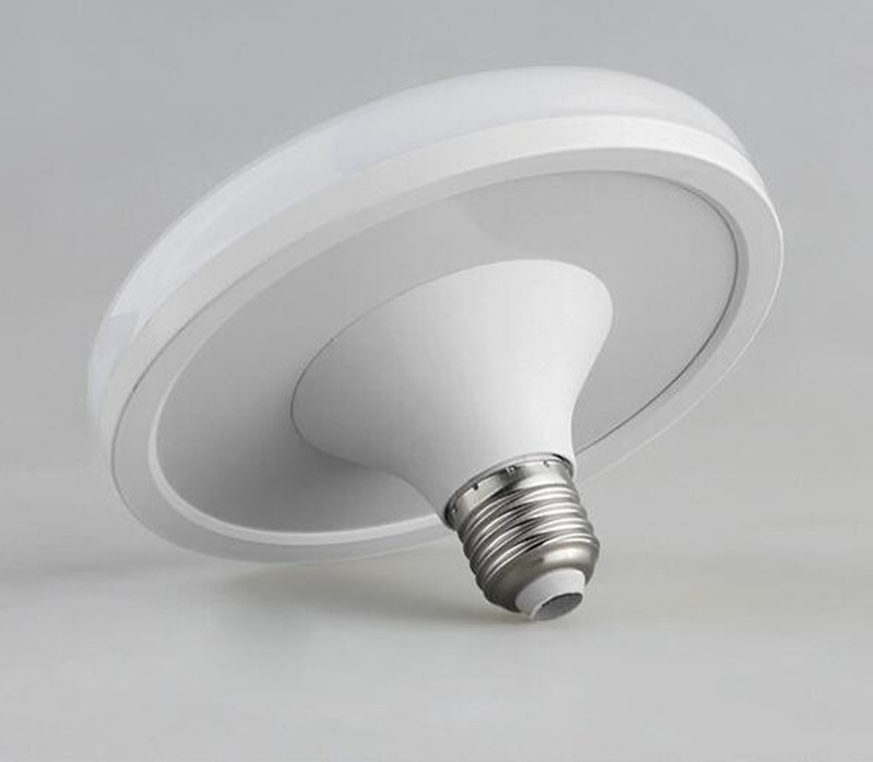 20W 30W 40W 50W 60W E27 Screw Base 220V LED Light Bulb Round Plate Gold Lamp Bulbs Indoor Room Bombilla Energy Saving White-Shell