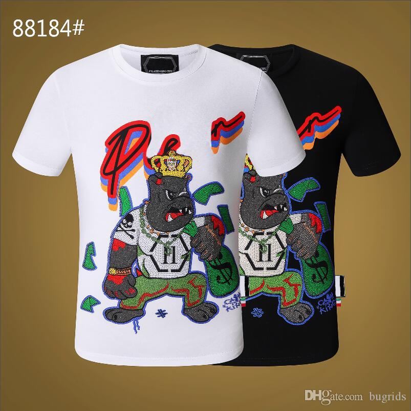 PP Men's T-shirt Summer rhinestone Short Sleeve Round Neck shirt tee Skulls Print Tops Streetwear M-xxxL 88184, White
PP Men's T-shirt Summer rhinestone Short Sleeve Round Neck shirt tee Skulls Print Tops Streetwear M-xxxL 88184, White