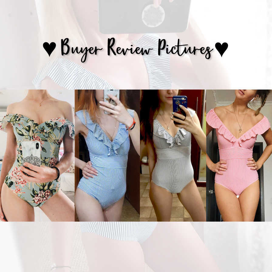 PLAVKY Sexy Female Retro V Neck Blue Striped Swimsuit Ruffled Push Up Padded High Waist Swimwear Women Monokini 210611