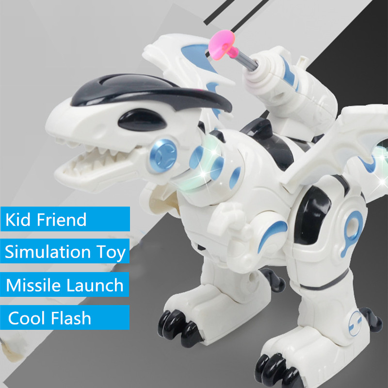 High Simulation Electric Walking Battle One Key Missile Launch Dinosaur Toy Simulation Sound Walk cool light flash robot toy gif, White
High Simulation Electric Walking Battle One Key Missile Launch Dinosaur Toy Simulation Sound Walk cool light flash robot toy gif, White