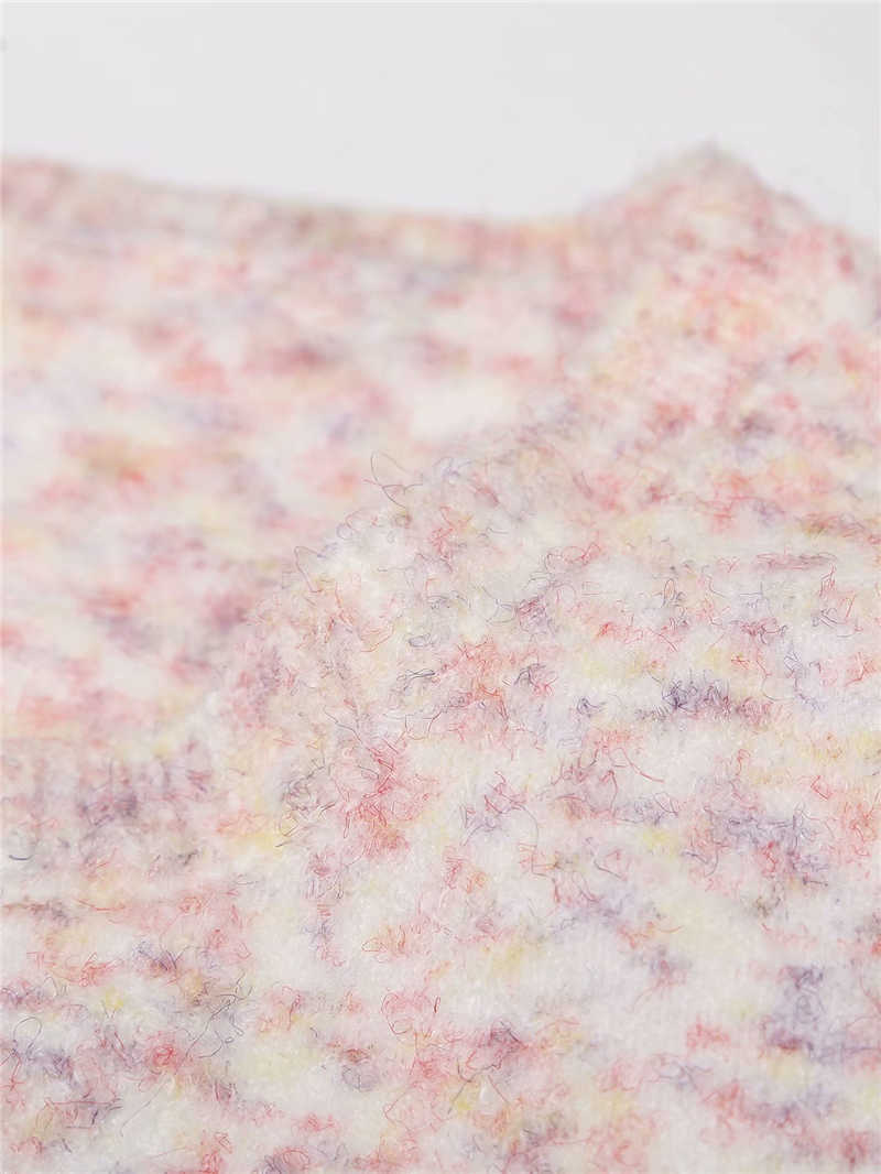 Elegant Women Pink Sweaters Fashion Ladies O-Neck Button Knitted Coats Streetwear Female Chic Lantern Sleeve Cardigan 210527