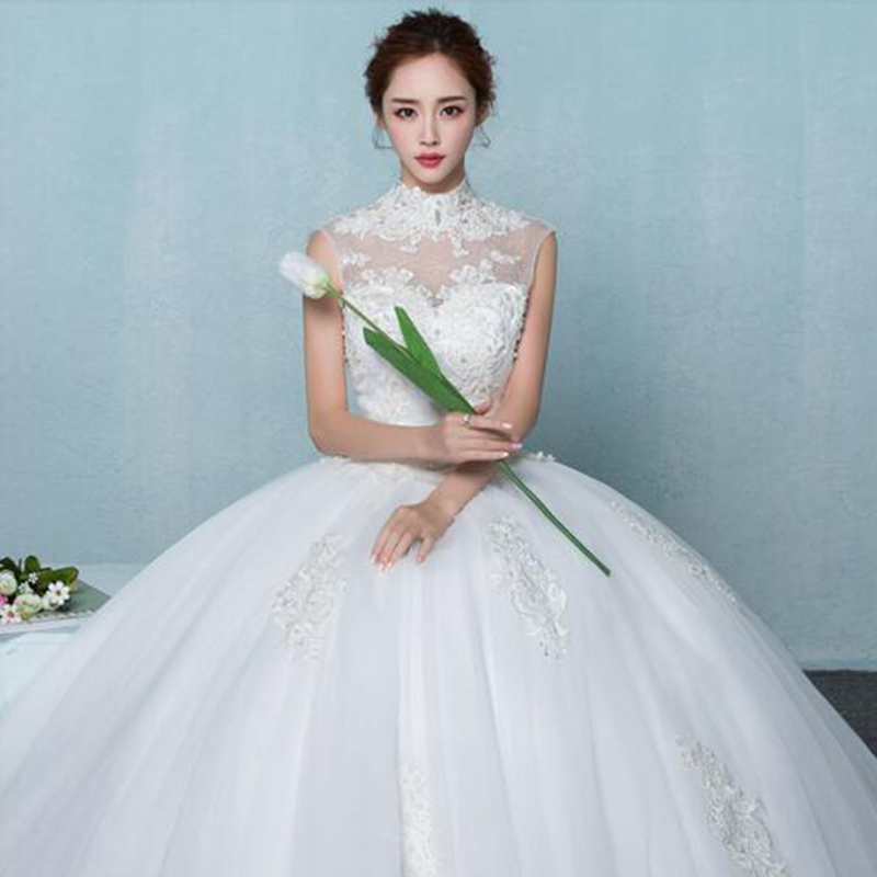 ZJ9126 3 D Flower Wedding Dresses For Women Lace Appliques Boho Bride Dress 2021Backles Ball Gowns Girls Plus Size