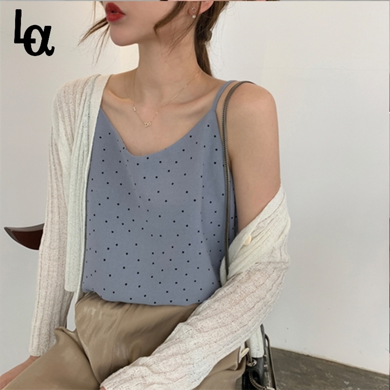 Summer Fresh Style Chiffon Camis Women Fashion V Neck Sleeveless Dot Print Adjust Tanks Female Sexy Bottom Tops Tee 210519, Solid blue
Summer Fresh Style Chiffon Camis Women Fashion V Neck Sleeveless Dot Print Adjust Tanks Female Sexy Bottom Tops Tee 210519, Solid blue