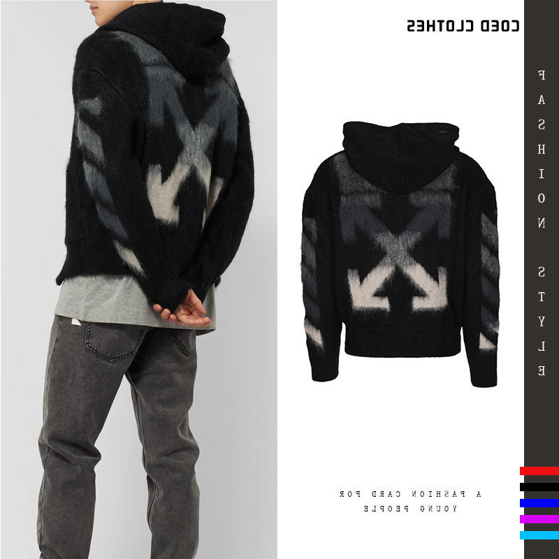 Ow Tide Brand Autumn Winter New Off Arrow Gradient Rainbow Sweater Hooded Cardigan Jacket Men's Women's Fashion, Black
Ow Tide Brand Autumn Winter New Off Arrow Gradient Rainbow Sweater Hooded Cardigan Jacket Men's Women's Fashion, Black