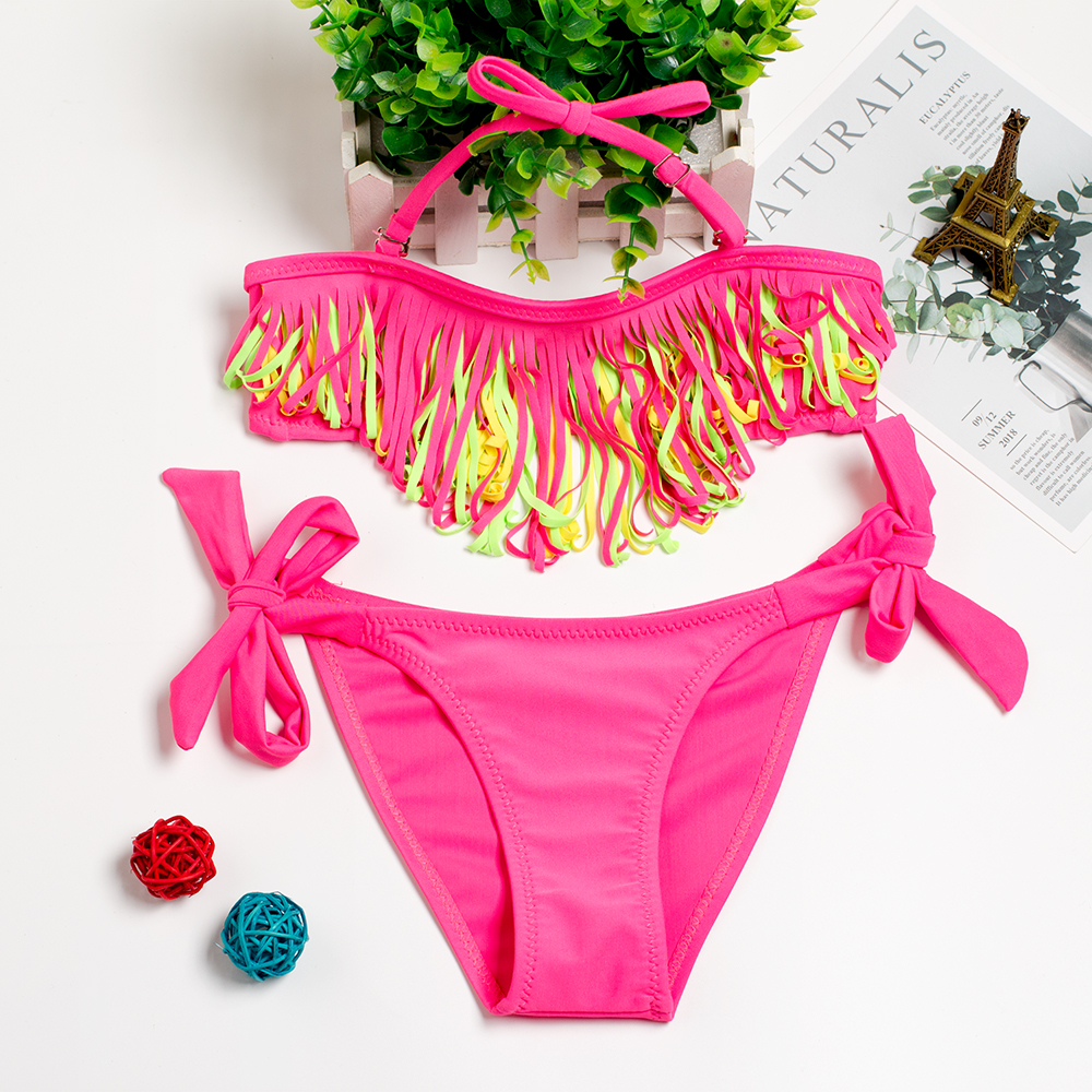 Girl Tassel Swimsuit 5-16y Two Pieces Children Swimwear new 2021 cute Beach wear Bikini Sets Bathing Suit Biquini Infantil 9016Free shipping
Girl Tassel Swimsuit 5-16y Two Pieces Children Swimwear new 2021 cute Beach wear Bikini Sets Bathing Suit Biquini Infantil 9016Free shipping