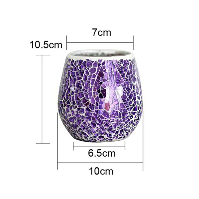 Crystal Glass Mosaic Candle Holder Wedding Restaurant Creative Candlestick Home Decoration candelabrum Handicraft Ornaments Mixed Colors H260310