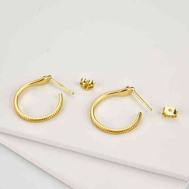 ANDYWEN 925 Sterling Silver Gold Animal Snake Circle Hoop 17mm Big Loops Hies Piercing Ohrringe Jewelry 220105