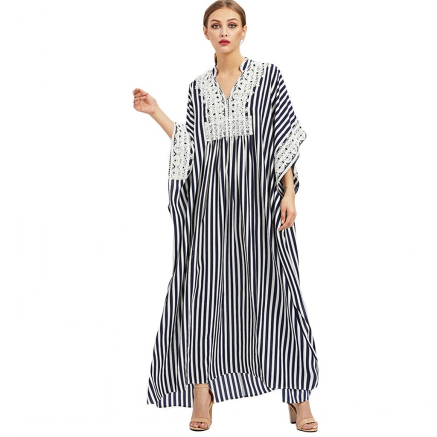 Turkey Arabic Muslim Dress Women Striped Side Split Loose Robe Islamic Clothing Striped Summer Beach Sundress Musulman Caftan
Turkey Arabic Muslim Dress Women Striped Side Split Loose Robe Islamic Clothing Striped Summer Beach Sundress Musulman Caftan