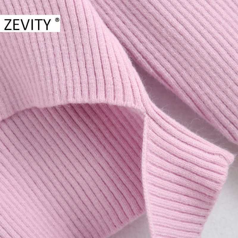 Zevity women fashion o neck long sleeve crop Sweater chic female sexy basic casual slim streetwear Knitting Pullover tops S386 210603