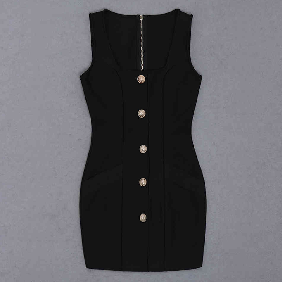 Free Summer Strap Bandage Dress Women Sexy Sleeveless Single Breasted Bodycon Mini Club Night Party Vestidos 210524