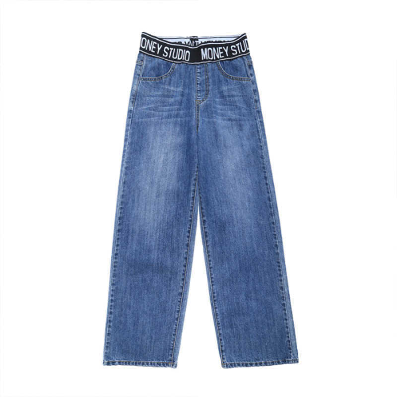 SHENGPALAE Summer Casual Jeans Woman Long Trousers Cowboy Female Loose Streetwear Large Size Elastic Pants ZA4510 210809