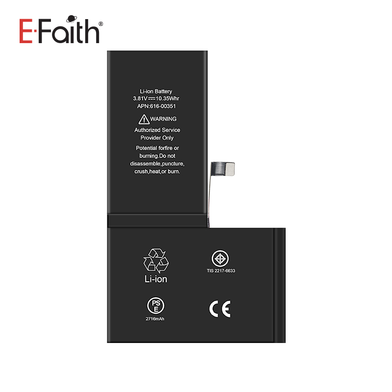 EFaith Full 100% capacity battery Replacement Internal Cell Phone Batteries for iPhone X Mobile repair
EFaith Full 100% capacity battery Replacement Internal Cell Phone Batteries for iPhone X Mobile repair