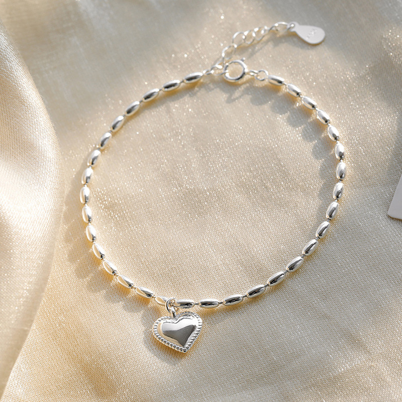 Silver Love Heart Bracelet Fashion Unique Rice Grains Chain Women's Delicate Birthday Gift Friend Same Jewelry Charm Bracelets 3687 Q2, Golden;silver
Silver Love Heart Bracelet Fashion Unique Rice Grains Chain Women's Delicate Birthday Gift Friend Same Jewelry Charm Bracelets 3687 Q2, Golden;silver