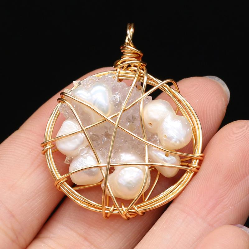 Charms Freshwater Pearl Pendant Copper Wire Winding For DIY Jewelry Making Earrings Necklace Bracelet 30x45mm, Bronze;silver
Charms Freshwater Pearl Pendant Copper Wire Winding For DIY Jewelry Making Earrings Necklace Bracelet 30x45mm, Bronze;silver
