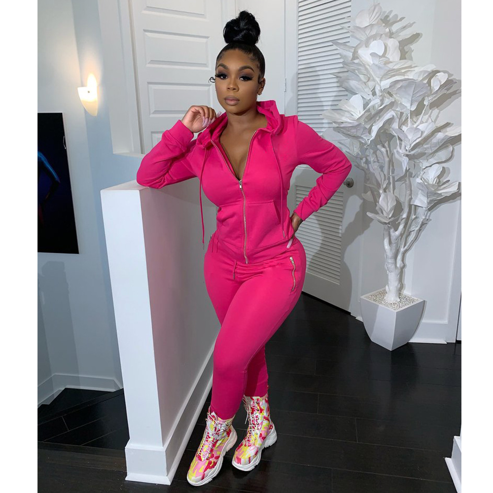 womens tracksuits 2023 fall winter clothing jogger suit black tracksuits long sleeve jacket pants solid color plus size two piece set casual sweatsuit