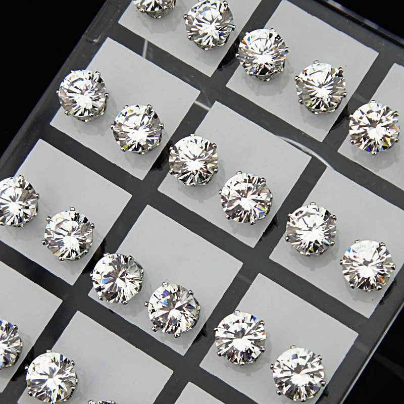 Fashion 24pcs 8mm Clear Austria Cubic Zirconia Stainless Steel Stud Earrings for Womens Mens Wholesale Jewelry Lots A-645
Fashion 24pcs 8mm Clear Austria Cubic Zirconia Stainless Steel Stud Earrings for Womens Mens Wholesale Jewelry Lots A-645