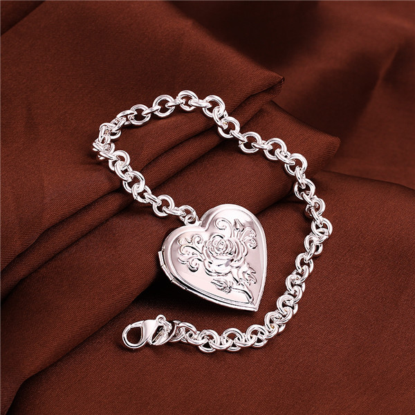 Hot sale gift 925 silver Closed circular carving Bracelet DFMCH349,Brand new fashion 925 sterling silver Chain link bracelets high grade