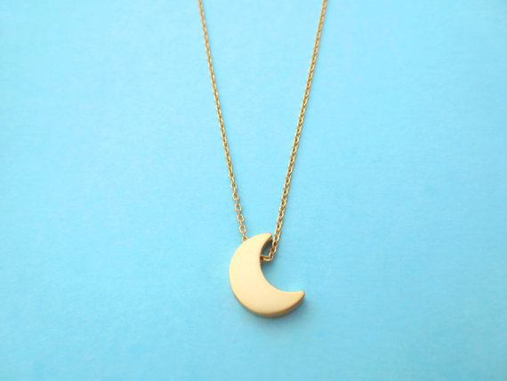 30PCS- N129 Gold Silver Cute Small Half Moon Necklace Simple Crescent Moon Necklace Little Galaxy Moon Necklaces for Ladies Girl