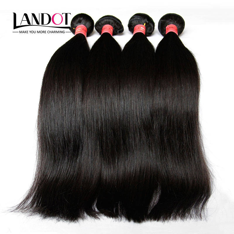 Brazilian Straight Hair 100% Human Hair Weave 4Bundles Lot Unprocessed 8A Brazillian Silky Straight Hair Extension Natural Color Double Weft