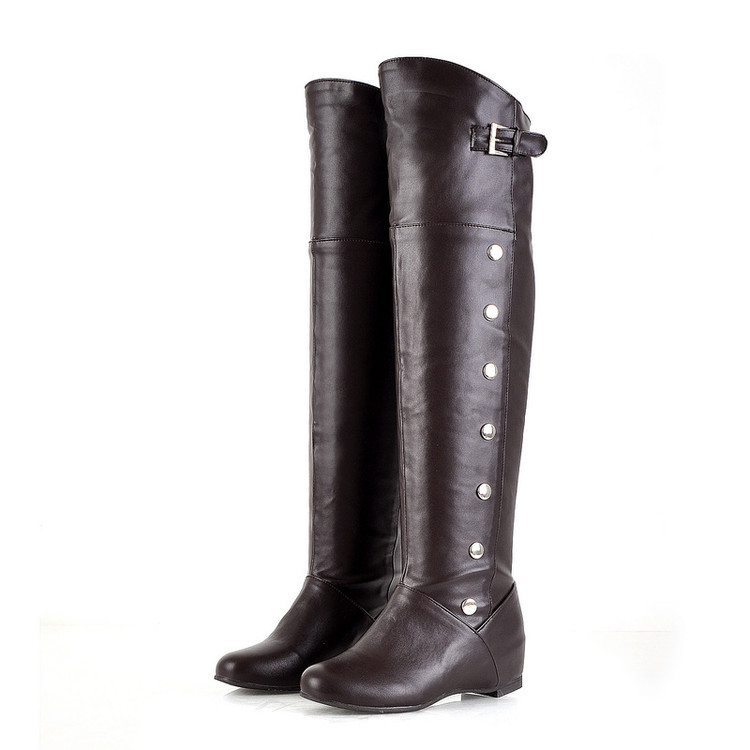 Autumn-Winter Women Knee-high Boots Riding-knee-high stockings on low heel shoes wide and buckle boots Large Size (43). XZ-068, Black
Autumn-Winter Women Knee-high Boots Riding-knee-high stockings on low heel shoes wide and buckle boots Large Size (43). XZ-068, Black