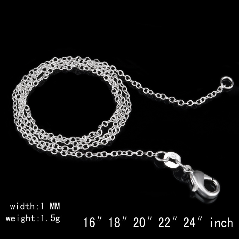 2016 Free Shipping 100 pcs Silver Plated Lobster Clasp Link Chain 1MM Necklaces 18 inch - 24 inch Findings jewelry Wholesale
2016 Free Shipping 100 pcs Silver Plated Lobster Clasp Link Chain 1MM Necklaces 18 inch - 24 inch Findings jewelry Wholesale