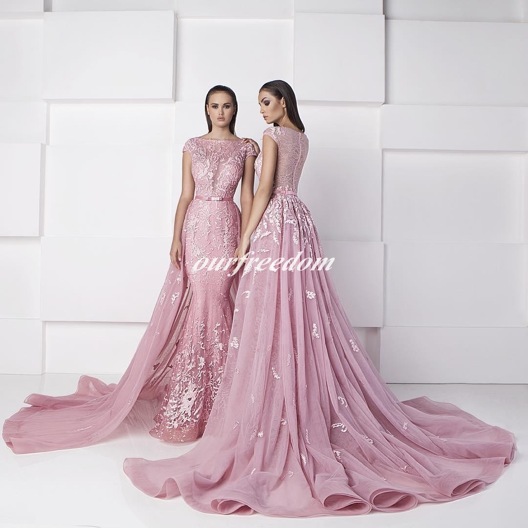 Real2019 Zuhair Murad Candy Pink Mermaid Evening Dresses Bateau Neck Cap Sleeve With Dateachable Formal Occasion Prom Party Gown Custom Made, White
Real2019 Zuhair Murad Candy Pink Mermaid Evening Dresses Bateau Neck Cap Sleeve With Dateachable Formal Occasion Prom Party Gown Custom Made, White