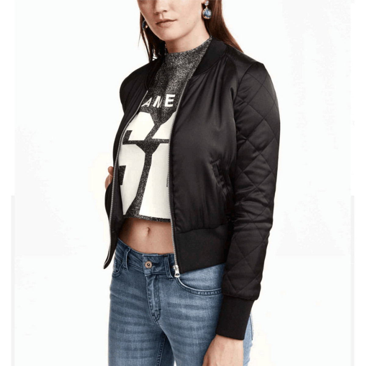 2015 Fall Winter Newest Fashion Women V-Neck Quality Jacket Short Cropped Thin Padded Zipper Up Coat Pilots Outerwear 3 Color FG1511