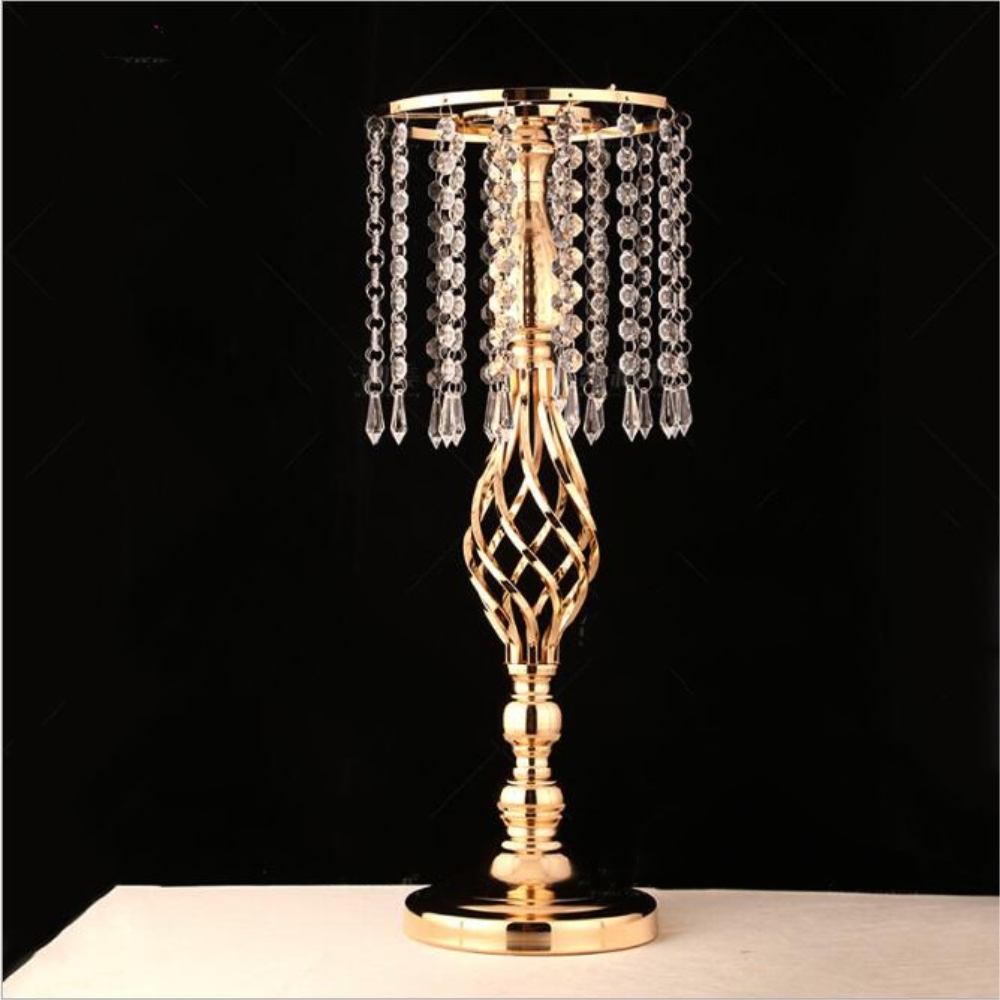 Exquisite Flower Vase Twist Shape Stand Golden/ Silver Wedding/ Table Centerpiece 52 CM Tall Road Lead Home Decor