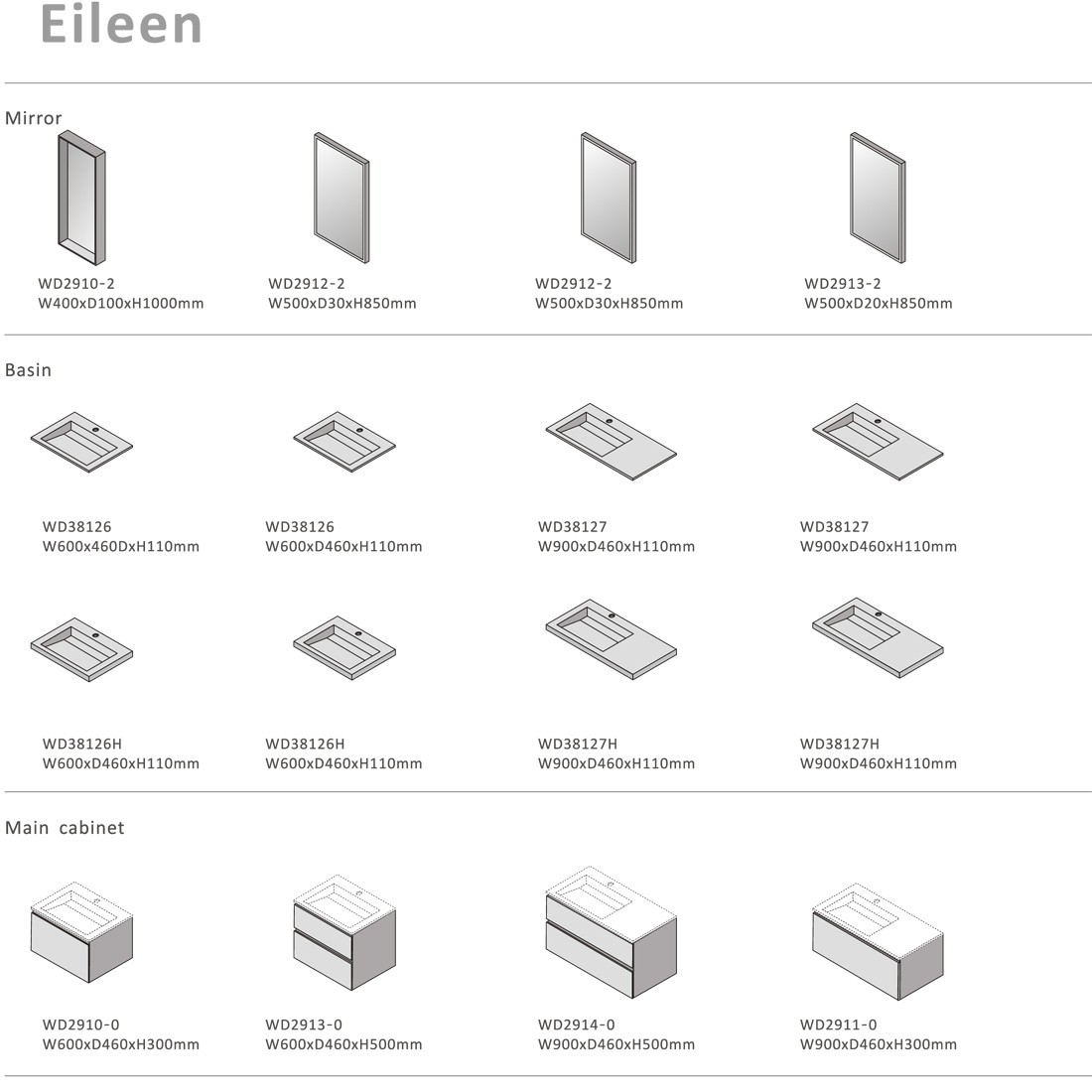 60cm Wall Hung Vanity Cabinet Stone Solid Surface Quartz EILEEN Blum Soft Close Mechanism Thin Adge 2913