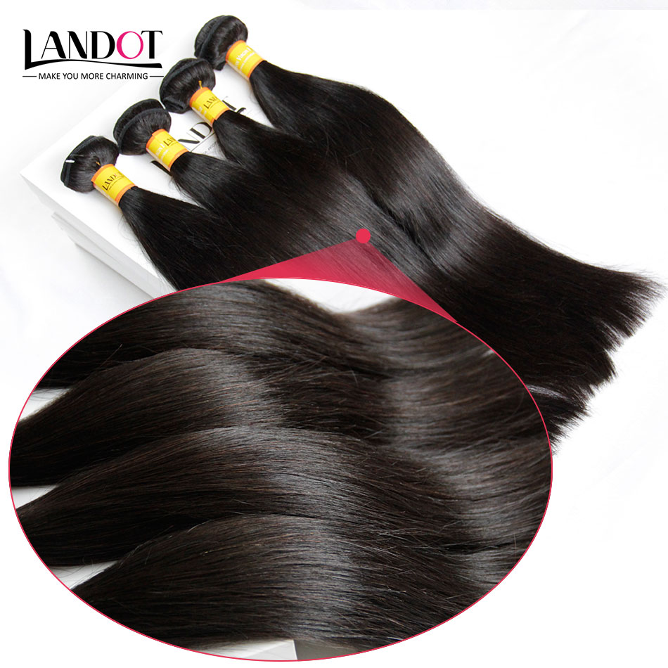 Malaysian Silky Straight Hair Unprocessed 8A Human Hair Weave 4 Bundles Lot Malaysian Straight Hair Extensions Natural Black Double Wefts