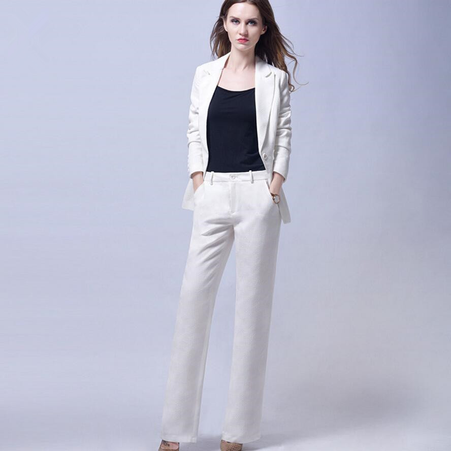 White Trend Bussiness Formal Elegant Women Suit Set Blazers And Pants Office Suits Ladies Pants Suits Trouser Suits, Ivory
White Trend Bussiness Formal Elegant Women Suit Set Blazers And Pants Office Suits Ladies Pants Suits Trouser Suits, Ivory