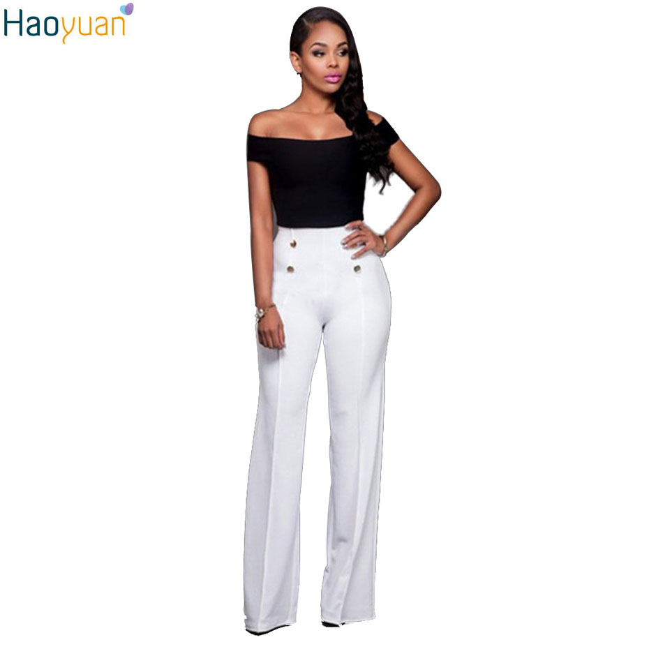 HAOYUAN Casual Autumn Winter Pants Women 2017 New Ladies Solid Slim Loose High Waist Pants Fashion 3 Colors Woman Trousers Pants q1110