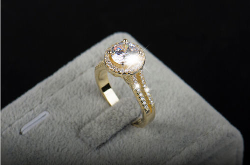 Sterg Sier White Sapphire 7MM Round Cut Women Wedding Engagement Band Gold Rings Size 5-11
