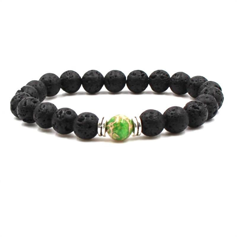 Fashion 9 Colors Black Lava Stone Chakra Bracelet Aromatherapy Essential Oil Diffuser Bracelet For Women Men