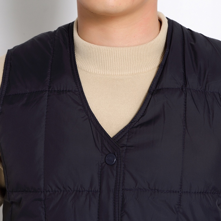 Fall-New Men's Winter Warm Down Vest Casual Middle-Aged Waistcoat V-Neck Single Breasted Sleeveless Jacket Asia/Tag Size L-3XL