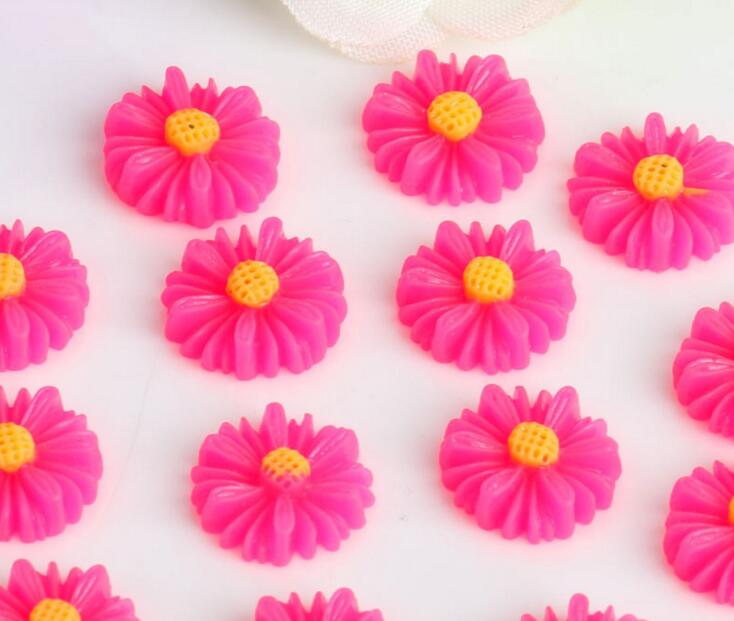 100pcs 22mm Resin Daisy Flower Beads For Scrapbooking Craft DIY Hair Clip Fashion Accessories9471321