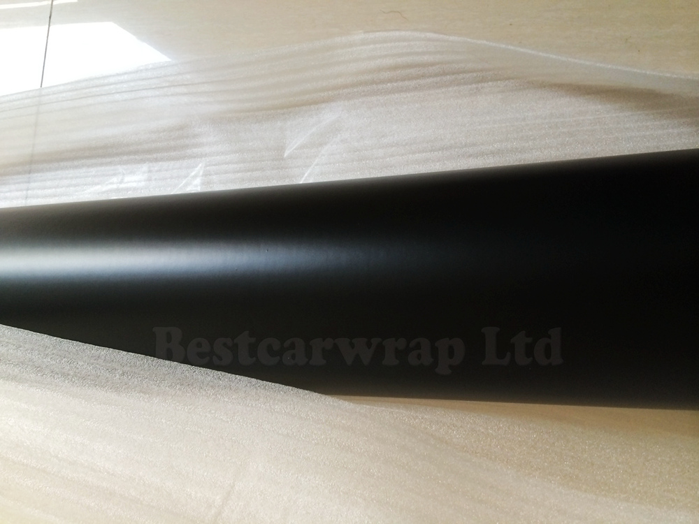 Black satin matt Vinyl Wrap With Air Bubble Free Car Wrap Film Matte black Wrapping Film Vehicle Wraps Size 1.52x30m/Roll 4.98x98ft
