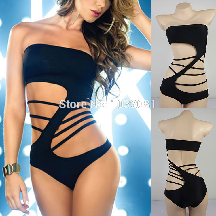 2015 Hot Sexy black bandeau one piece swimsuit strappy cut out swimwear women bather bathing suit biquini maillot de bain V81
2015 Hot Sexy black bandeau one piece swimsuit strappy cut out swimwear women bather bathing suit biquini maillot de bain V81