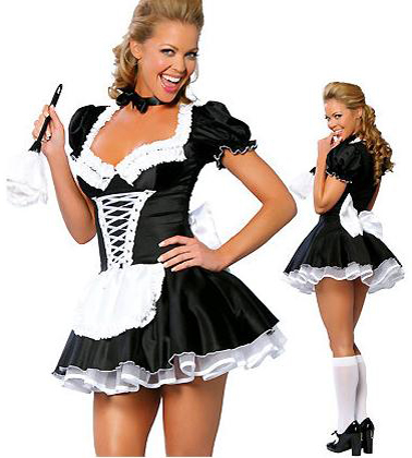 Wholesale-Plus women sexy late nite french maid costume Servant cosplay sexy women dress exotic apparel maid S-3XL,4XL,5XL,6XL