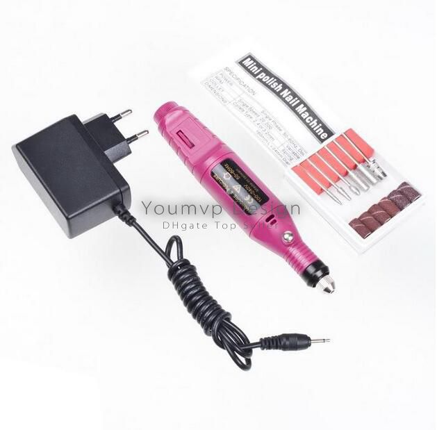 Electric Nail Drill Machine Art Salon Manicure File Polish Tool+6 Bits Pedicure 20000RPM (100V~240V) DHL Free JJD1925